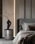 Luxury bed with designer headboard